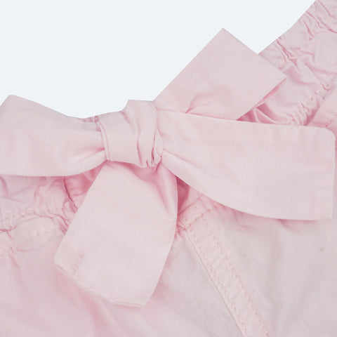 Conjunto Infantil Infanti Paetê e Tule Rosa - detalhe de laço no short infantil