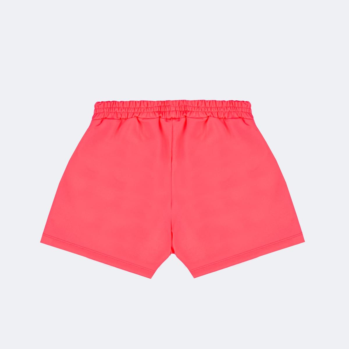 Short Infantil Pampili Gorgurão Rosa Neon - costas short menina