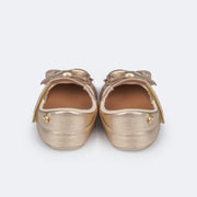 Sapato de Bebê Pampili Nina Laço Duplo Dourado - traseira sapatinho dourado