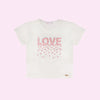 Camiseta Infantil Pampili Love Glitter e Strass Off White
