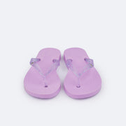 Chinelo Infantil Pampili Love Eco Amigável Lilás - frente chinelo transparente