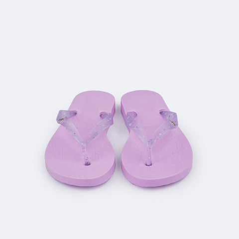 Chinelo Infantil Pampili Love Eco Amigável Lilás - frente chinelo transparente