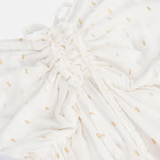 Vestido Infantil Vallen com Lastex Off White - detalhe franzido