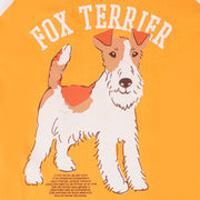 Pijama Infantil Cara de Criança Fox Terrier Amarelo e Branco - 10 Anos - estampa frontal