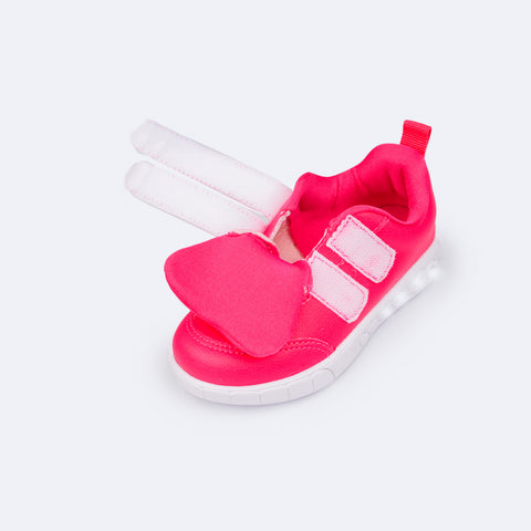 Tênis de Led Infantil Pampili Sneaker Luz Phone Strap Pink Maravilha - tênis fácil de calçar