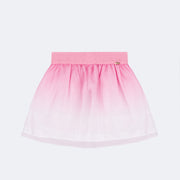 Saia de Tule Pampili Glitter Camadas Degradê Off White e Rosa - frente da saia de tule infantil