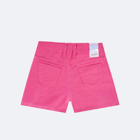 Short Infantil Vic&Vicky Cintura Alta Pink - costas do short menina