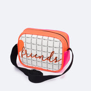 Bolsa Infantil Pampili Best Friends Laranja Neon e Pink Flúor - traseira da bolsa e alça regulável