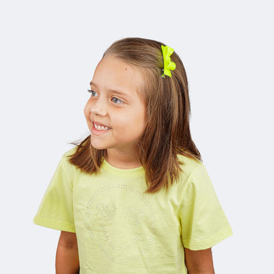 Presilha de Cabelo Bico de Pato Pampili Laço Amarelo - presilha infantil 