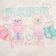 Blusa Infantil Infanti Moletom Ursa Friends Mescla Banana - blusa moletom estampada