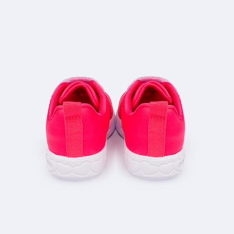 Tênis de Led Infantil Pampili Sneaker Luz Phone Strap Pink Maravilha - traseira do tênis