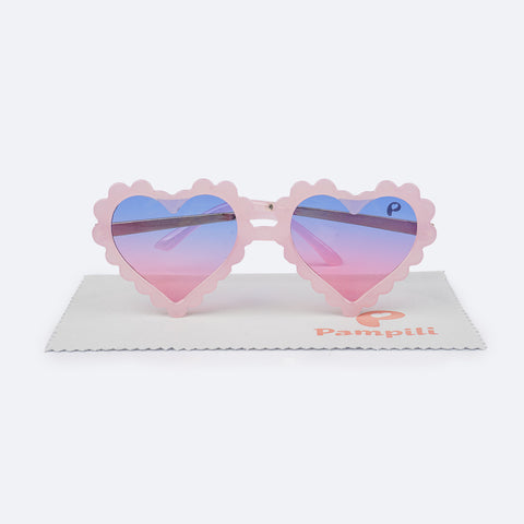 Óculos de Sol Infantil Feminino Pampili Nude e Azul - foto frontal do óculos