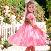 Vestido de Tule Kids Pituchinhus com Strass Rosa - rodado da saia