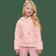 Blusa Infantil Kukiê Soft com Capuz Rosa Bebê - blusa de frio menina