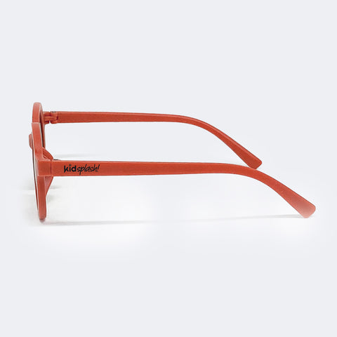Óculos de Sol Infantil KidSplash! Eco Proteção UV Redondo Terracota  - hastes laterais