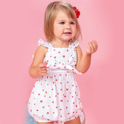 Macacão Infantil Infanti Branco e Vermelho - macacão infantil feminino