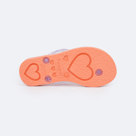 Chinelo Infantil Pampili Love Eco Amigável Laranja Toffe - sola antiderrapante