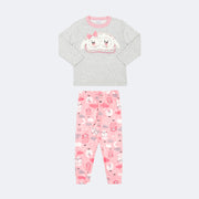 Pijama Infantil Alakazoo Brilha no Escuro Moletom Ovelha Rosa - frente pijama feminino