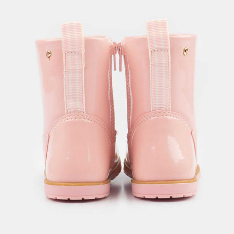 Bota Infantil Feminina Rubi Com Zíper Lateral Rosa Blush - pampili