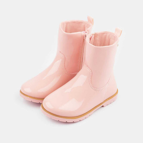 Bota Infantil Feminina Rubi Com Zíper Lateral Rosa Blush - pampili