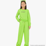 Blusa Infantil Vic&Vicky Moletom Have a Nice Day Verde Neon - blusa e calça moletom