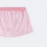 Short Saia Infantil Pampili com Brilho Metalizado e Tule Rosa - lateral do short saia 