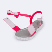Sandália Papete Infantil Candy com Laço Pink  - sandália papete fácil de calçar
