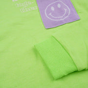 Vestido Infantil Vic&Vicky Moletom Carinha Feliz Verde Neon - vestido moletom manga longa