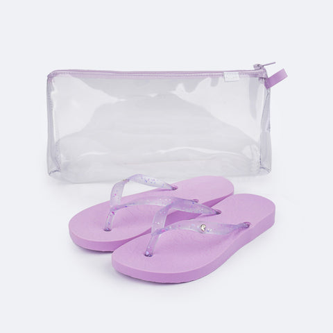 Chinelo Infantil Pampili Love Eco Amigável Lilás - chinelo e bolsa infantil