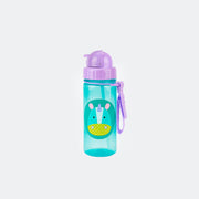 Garrafa Infantil Skip Hop Flip Zoo Unicórnio Verde e Lilás - frente da garrafa infantil