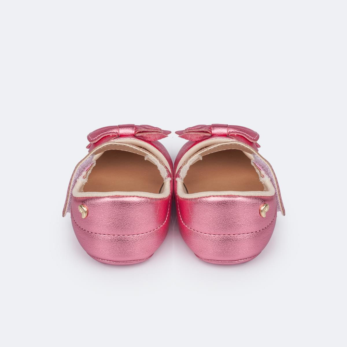 Sapato de Bebê Pampili Nina Laço Duplo Rosa Claro - traseira sapato infantil