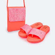 Chinelo Infantil Feminino Pampili Candy Glitter Coral Luz - chinelo e bolsa infantil