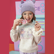 Blusa Infantil Infanti Moletom Ursa Friends Mescla Banana - detalhes que saem