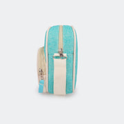 Bolsa Feminina Tweenie Eco Amigável Lona Reciclável Azul Tiffany - foto da lateral da bolsa 