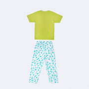 Pijama Infantil Cara de Criança Brilha no Escuro Calça João e Maria Verde - 4 a 8 Anos - costas do pijama