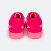 Tênis de Led Infantil Pampili Sneaker Luz Pink e Coral - traseira do tênis infantil pink