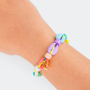 Pulseira de Búzios Infantil com Pingente Pampili Neon Colorida.