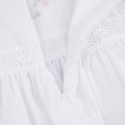 Vestido de Bebê Roana Três Marias Bordado Flor e Gripir Branco - 1 Ano - forro interno
