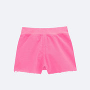 Short Saia Infantil Kukiê Desfiado Pink Neon - costas do short infantil feminino