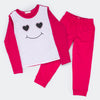 Pijama Infantil Pampili Feminino Manga Longa Carinha Feliz Branco E Pink
