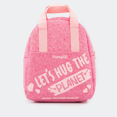 Mochilinha Infantil Let's Hug The Planet Pink - pampili