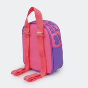 Bolsa Mochila Infantil Pampili Pink Fluor e Roxo Luz - foto traseira com alça de mochila