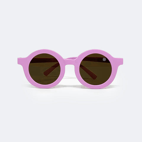 Óculos de Sol Infantil KidSplash! Eco Proteção UV Redondo Lavanda - frente do óculos escuro