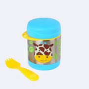 Pote Térmico com Talher Skip Hop Zoo Girafa Amarelo e Azul - frente do pote infantil 