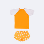 Pijama Infantil Cara de Criança Fox Terrier Amarelo e Branco - 10 Anos - costas do pijama