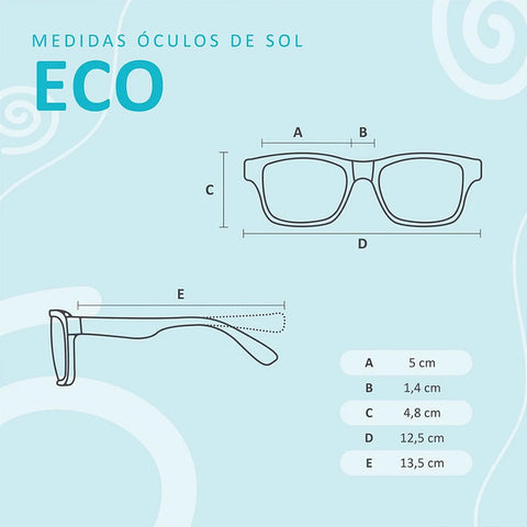 Óculos de Sol Infantil KidSplash! Eco Proteção UV Redondo Lavanda - medidas do óculos infantil