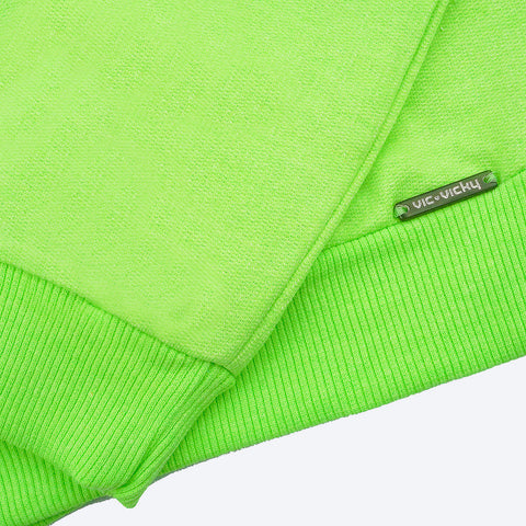 Blusa Infantil Vic&Vicky Moletom Have a Nice Day Verde Neon - blusa moletom com punho e barra