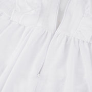 Vestido Kids Mon Sucré Happy Time com Babados Branco - zíper