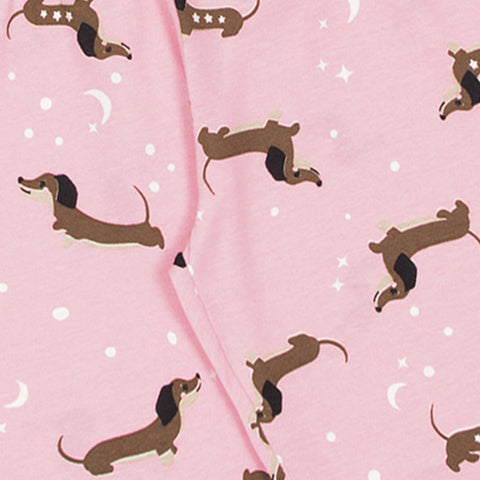 Pijama Infantil Alakazoo Manga Longa Brilha no Escuro Star Dogs Rosa - pijama com calça estampada