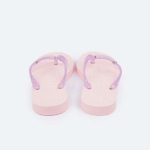 Chinelo Infantil Pampili Love Eco Amigável Rosa Glace - traseira chinelo rosa